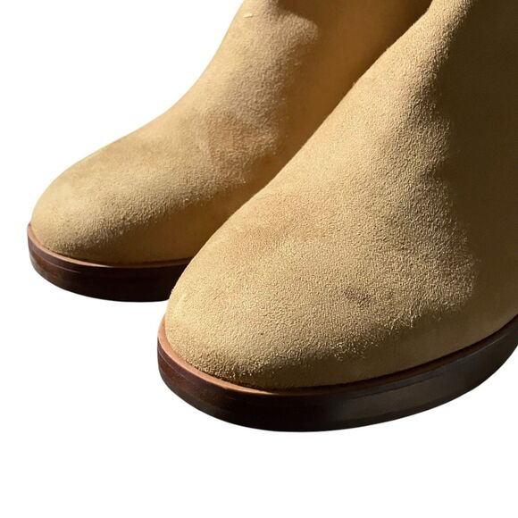 J Crew Suede Block Heel Ankle Booties 7 Tan Brown Platform Boots - Picture 5 of 12